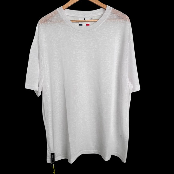 Bain De Mer St. Tropez White Japanese Synthetic Linen Tee XXL Lux ResortWear NWT - Picture 4 of 8